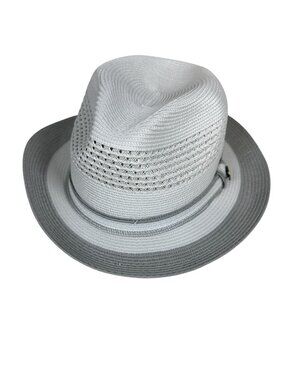 Bruno Capelo Dayton Collection White & Silver Fedora Hat Size Large NWT